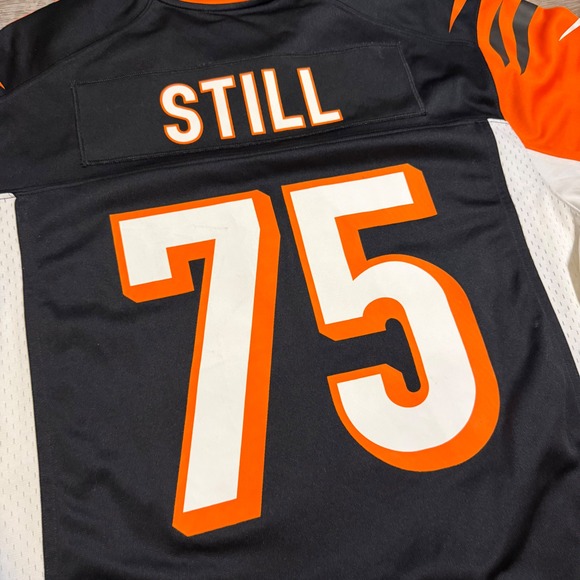 Nike On Field Cincinnati Bengals 75 Still NFL Jersey XL Black Orange White - Picture 4 of 5